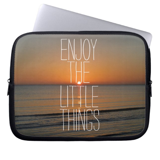 Inspirerend Geniet van het citaat voor kleine ding Laptop Sleeve (Voorkant)