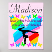 INSPIREREND GEPERSONALISEERD QUOTE GYMNASTICS POST POSTER (Voorkant)