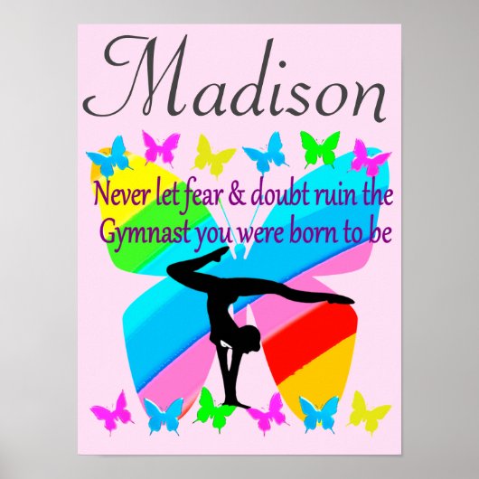 INSPIREREND GEPERSONALISEERD QUOTE GYMNASTICS POST POSTER (Voorkant)