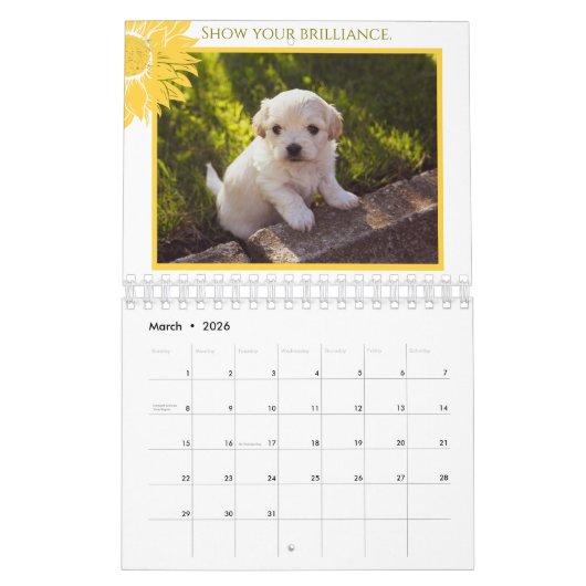 Inspirerend gepersonaliseerde Shine Brightgirl Kalender (Mar 2026)