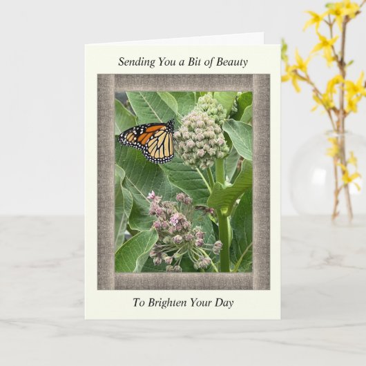 Inspirerend Get Well Card met Monarch Butterfly Kaart (Gele Bloem)