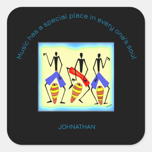 Inspirerend, Geweldige-Afrikaans drummen Vierkante Sticker (Voorkant)