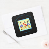 Inspirerend, Geweldige-Afrikaans drummen Vierkante Sticker (Envelop)