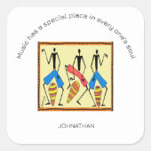 Inspirerend, Geweldige-Afrikaans drummen Vierkante Sticker (Voorkant)