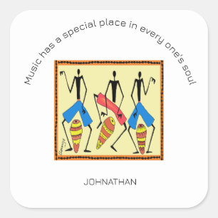 Inspirerend, Geweldige-Afrikaans drummen Vierkante Sticker