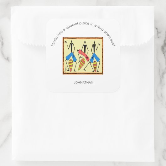 Inspirerend, Geweldige-Afrikaans drummen Vierkante Sticker (Tas)