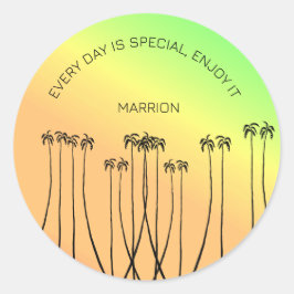 Inspirerend, Geweldige tropische zomer Ronde Sticker