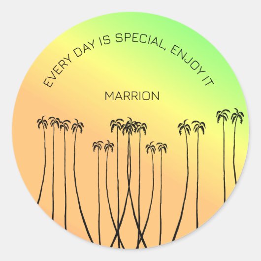 Inspirerend, Geweldige tropische zomer Ronde Sticker (Voorkant)