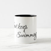 Inspirerend gewoon door te zwemmen tweekleurige koffiemok (Center)