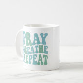 Inspirerend gezegde mok Bid Adem Herhaal (Voorkant links)