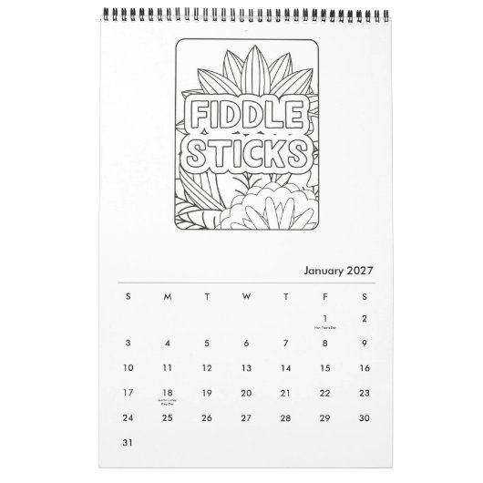 Inspirerend Gezegden Kleurboek Kalender (Jan 2027)