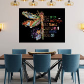 Inspirerend Gezegden Script Dragonfly Paardebloeme Perfect Poster