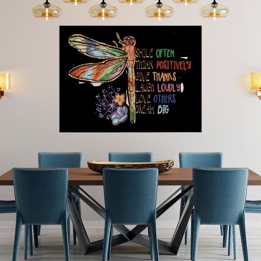 Inspirerend Gezegden Script Dragonfly Paardebloeme Perfect Poster