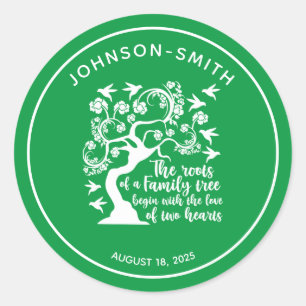 Inspirerend gezinshereniging - Groen overzicht Ronde Sticker