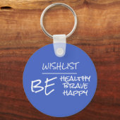 Inspirerend GezondheidsCitaat Royal Blue Sleutelha Sleutelhanger (Voorkant)