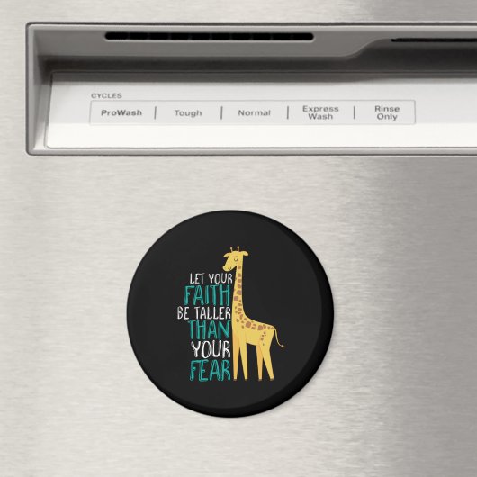 Inspirerend Giraffe Faith Taller dan Angst Magneet (Insitu (Vaatwasser))