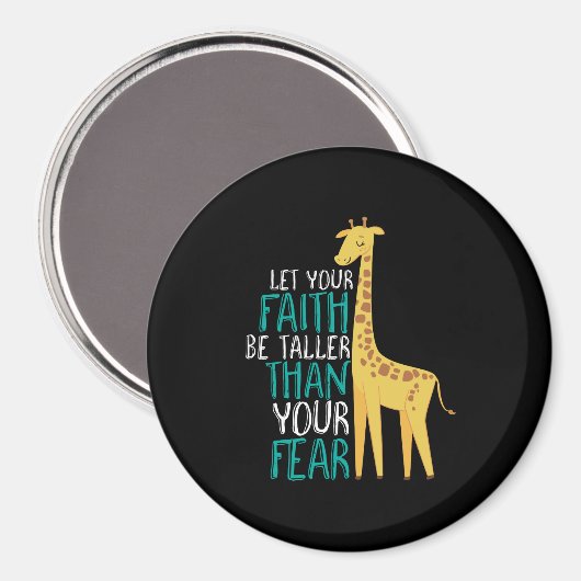 Inspirerend Giraffe Faith Taller dan Angst Magneet (Voorkant / Achterkant)