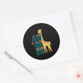 Inspirerend Giraffe Faith Taller dan Angst Ronde Sticker (Envelop)