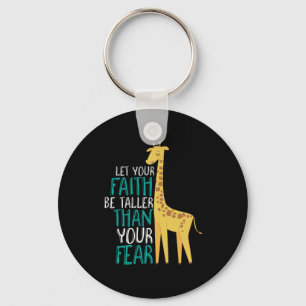 Inspirerend Giraffe Faith Taller dan Angst Sleutelhanger