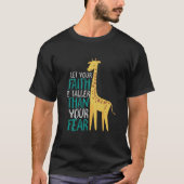 Inspirerend Giraffe Faith Taller dan Angst T-shirt (Voorkant)