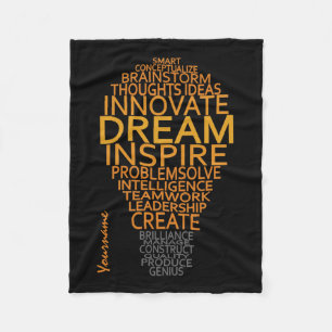 Inspirerend gloeilamp aangepaste fleece deken