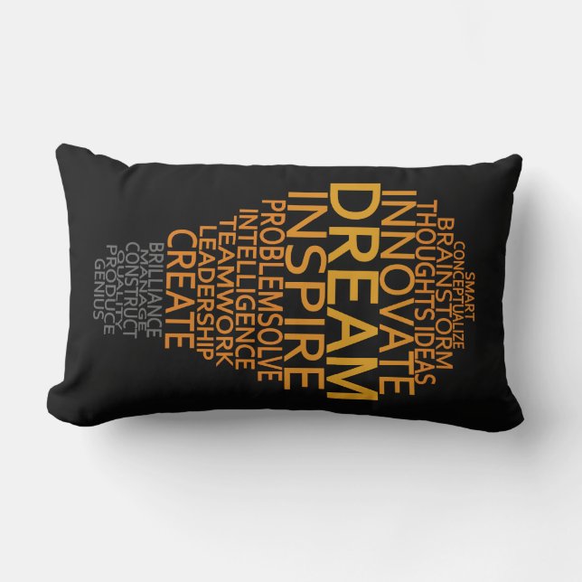 Inspirerend gloeilamp aangepaste gooi kussen (Voorkant)