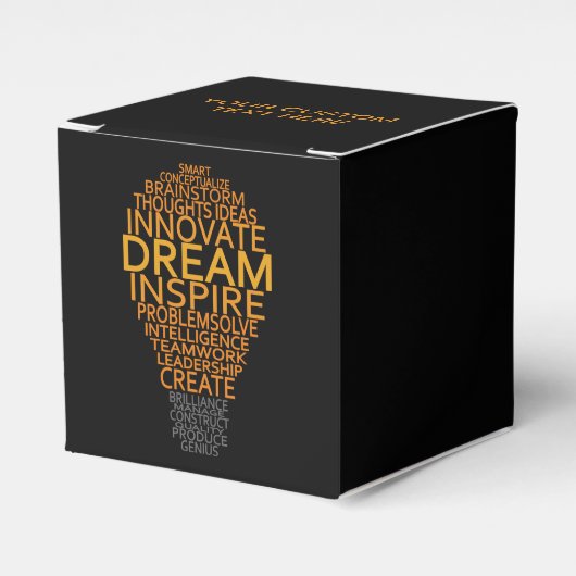 Inspirerend gloeilamp aangepaste gunst dozen bedankdoosjes (Voorkant Zijde)