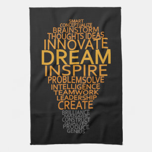 Inspirerend gloeilamp aangepaste handdoeken