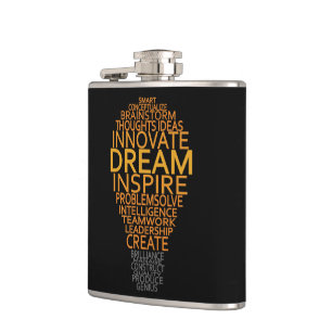 Inspirerend gloeilamp aangepaste kolf heupfles