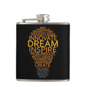 Inspirerend gloeilamp aangepaste kolf heupfles (Voorkant)