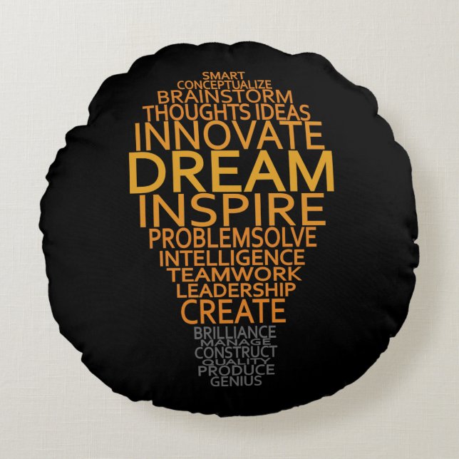 Inspirerend gloeilamp aangepaste kussen (Voorkant)