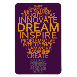 Inspirerend gloeilamp aangepaste magneet