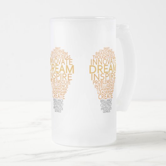 Inspirerend gloeilamp aangepaste mokken, kies stij matglas bierpul (Voorkant rechts)