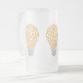 Inspirerend gloeilamp aangepaste mokken, kies stij matglas bierpul (Voorkant links)