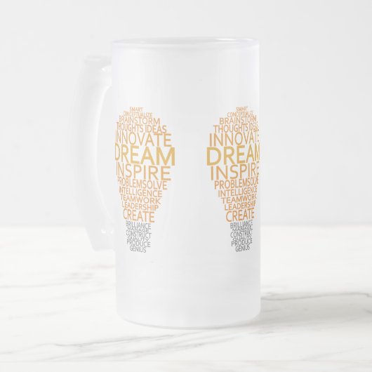 Inspirerend gloeilamp aangepaste mokken, kies stij matglas bierpul (Voorkant links)