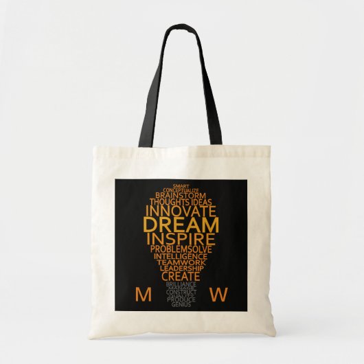 Inspirerend gloeilamp aangepaste monogram canvas t tote bag (Voorkant)