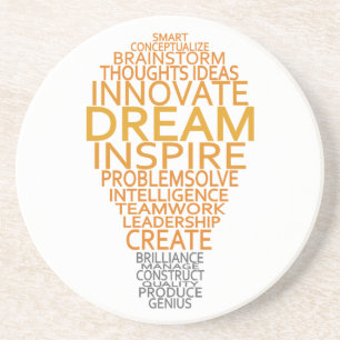 Inspirerend gloeilamp aangepaste onderzetter