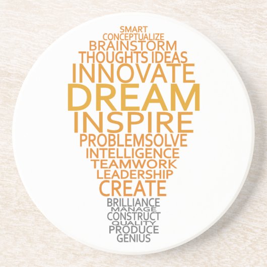 Inspirerend gloeilamp aangepaste onderzetter (Voorkant)