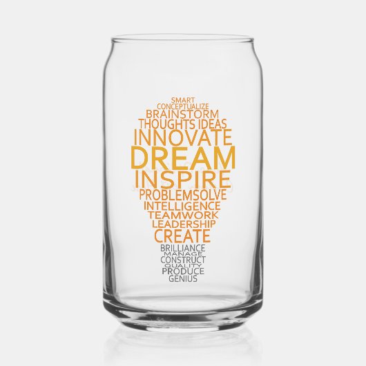 Inspirerend gloeilamp aangepaste tekst blikvorm glas (Voorkant)