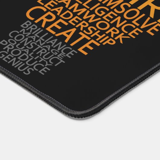 Inspirerend gloeilamp aangepaste tekst bureaumat (Hoek)