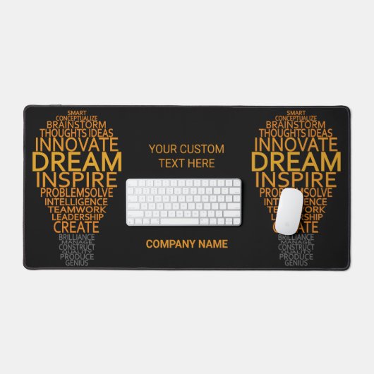 Inspirerend gloeilamp aangepaste tekst bureaumat (Keyboard & Muis)