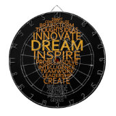 Inspirerend gloeilamp dartboard dartbord (Voorkant)