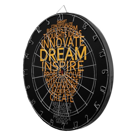 Inspirerend gloeilamp dartboard dartbord (Voorkant Rechts)