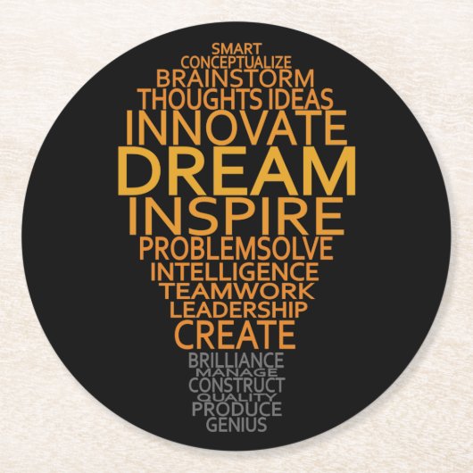 Inspirerend gloeilamp onderzetters (Voorkant)