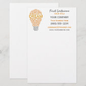 Inspirerend gloeilamp op maat briefpapier (Voorkant / Achterkant)