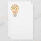 Inspirerend gloeilamp op maat briefpapier (Voorkant / Achterkant)