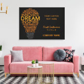 Inspirerend gloeilamp op maat gemaakte canvasprint canvas afdruk (Insitu (Woonkamer))