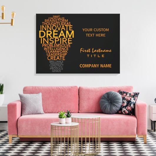 Inspirerend gloeilamp op maat gemaakte canvasprint canvas afdruk (Insitu (Woonkamer))