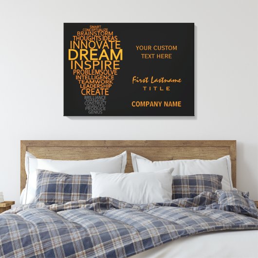 Inspirerend gloeilamp op maat gemaakte canvasprint canvas afdruk (Insitu (Slaapkamer))