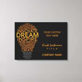 Inspirerend gloeilamp op maat gemaakte canvasprint canvas afdruk
